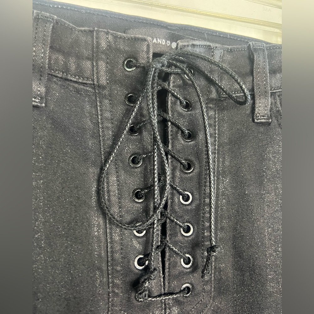 J Brand, high waisted lace up jeans .